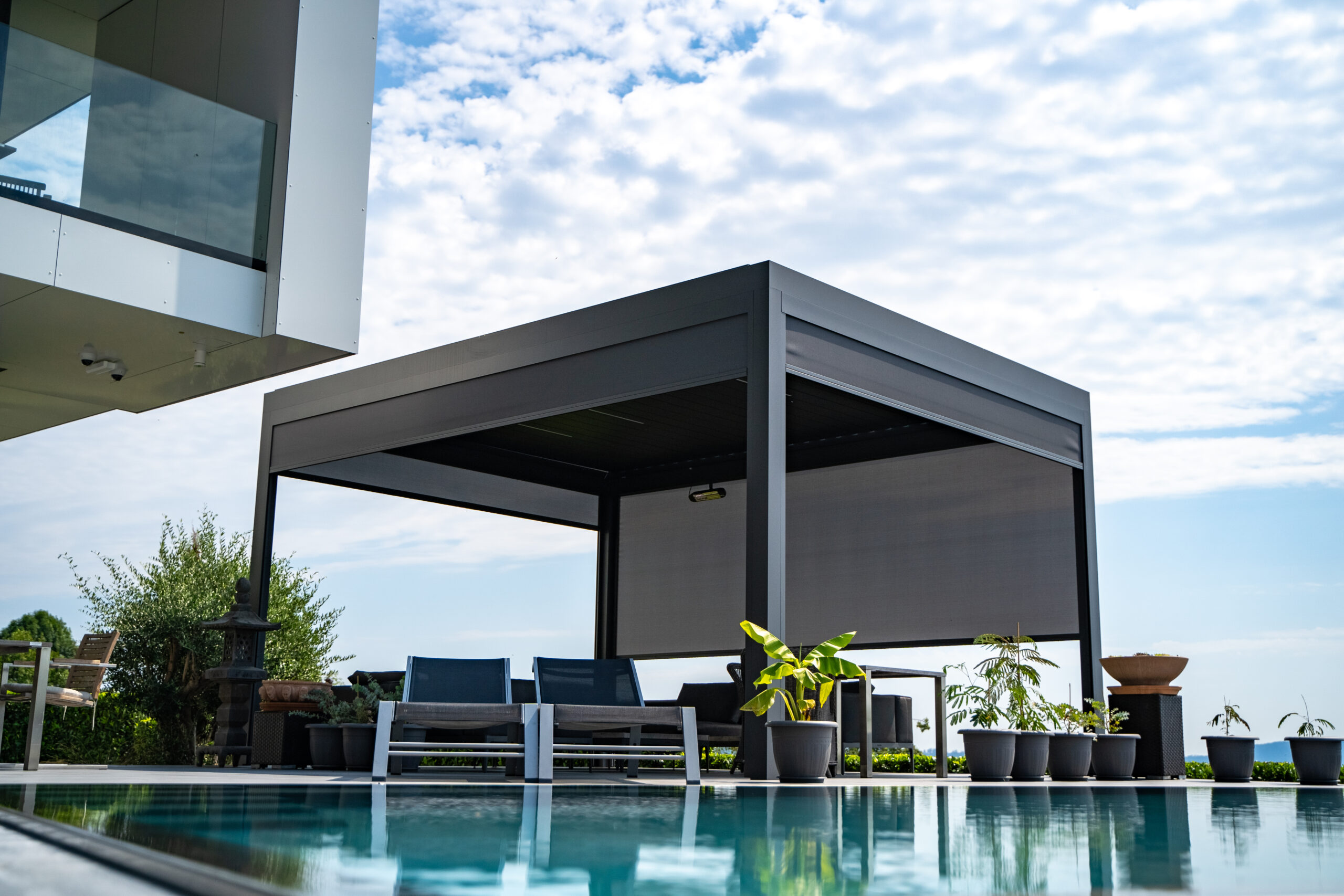 Pergola 170-36 (Typ 1), ZIP Rollo, Sensoren, ZIP Rollo, LED, Österreich