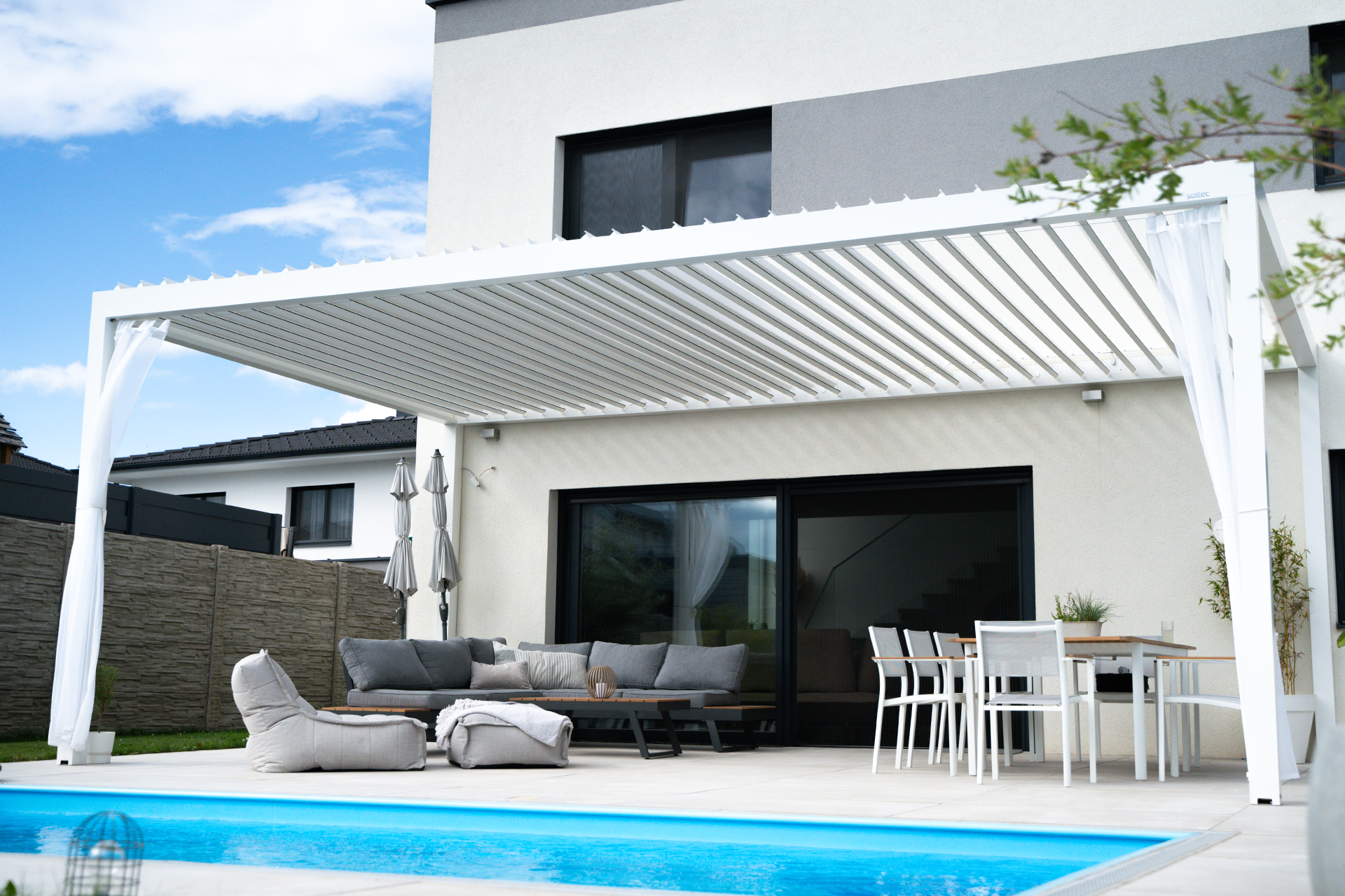 Pergola Typ 240/36 (Typ 1) Vorhang, Österreich