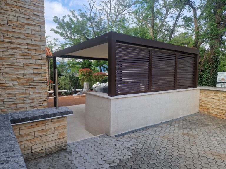 Pergola Soltec 170 36 Type 1 And Outdoor Kitchen Fixed Walls Croatia 1 Min