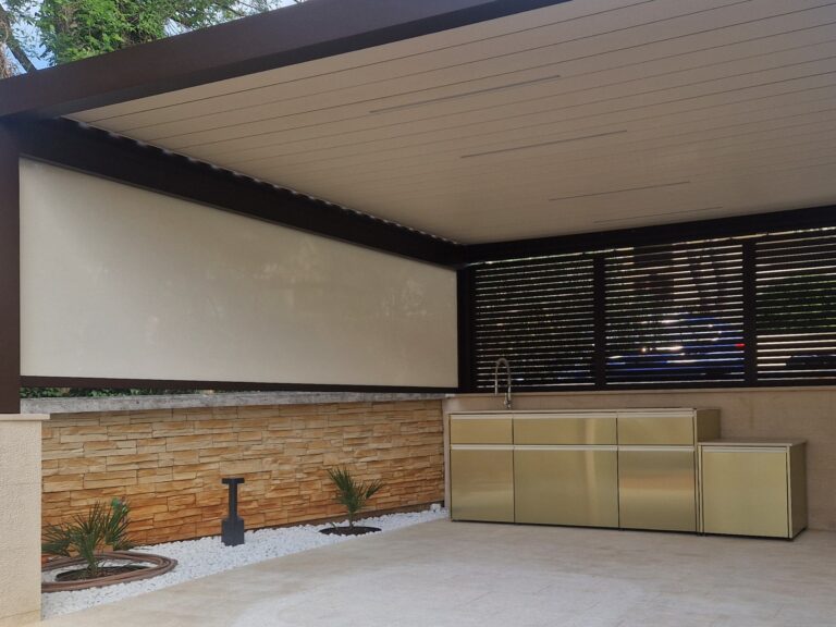 Pergola Soltec 170 36 Type 1 And Outdoor Kitchen Fixed Walls Croatia 2 Min