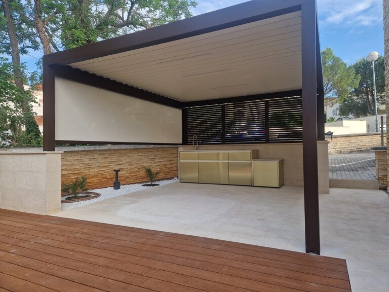 Pergola Soltec 170 36 Type 1 And Outdoor Kitchen Fixed Walls Croatia 3 Min