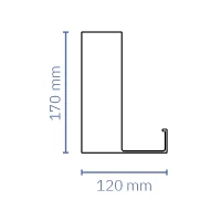 Profil konstrukcije bioklimatske pergole SL 170/42 – 170 x 120 mm