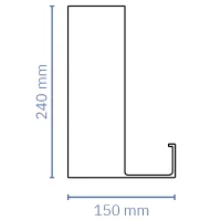 Profil konstrukcije bioklimatske pergole SL 240/42 – 240 x 150 mm