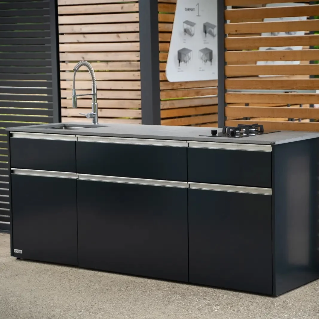 Model Chef Classic 2.1 v antracitni barvi – zunanja kuhinja Soltec